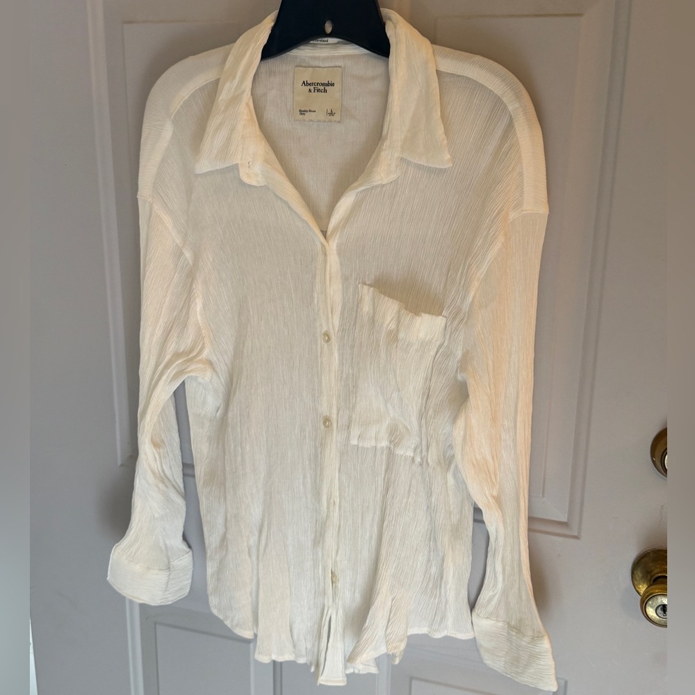 Abercrombie & Fitch Viscose White Button Down